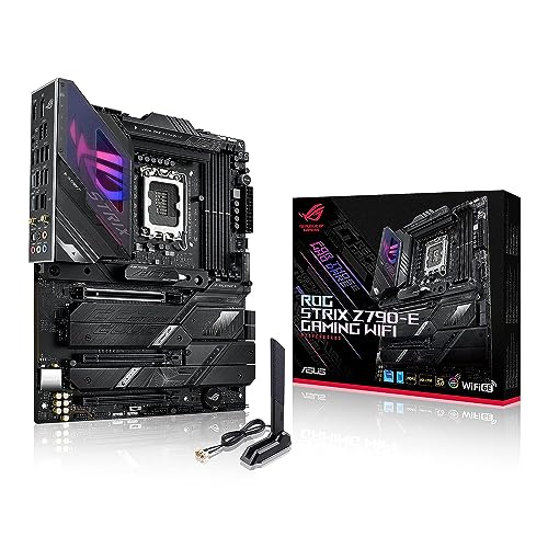 ASUS ROG Strix Z790-E Gaming Motherboard, Intel LGA1700, DDR5, 5x M.2, PCIe 5.0, WiFi 6E, AI Overclocking, ATX