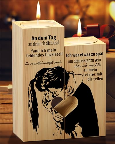 prstenly kerzenständer geschenk für ihn und sie, valentinstag jahrestag geschenk