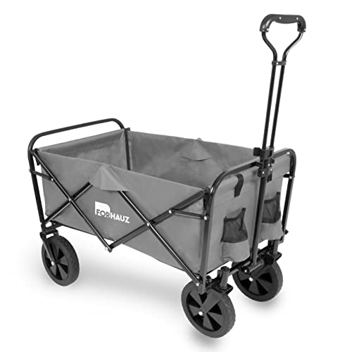forhauz faltwagen mit all-terrain rädern für outdoor, strand und garten, grau