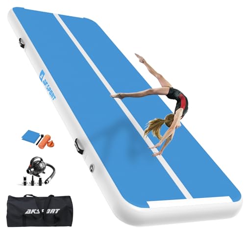 aksport tumbling matte aufblasbar 3/4/5/6m mit luftpumpe 10/20cm hoch für gymnastik