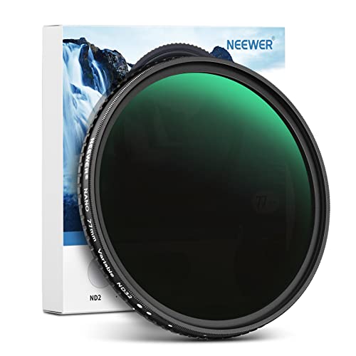 neewe er 77 mm variable nd filter nd2-nd32 1-5 stops hd optical glas nanobeschichtet