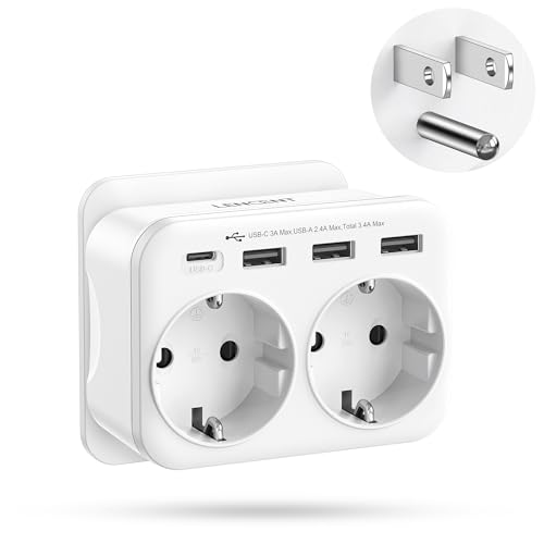 LENCENT reiseadapter usa deutschland, stecker und steckdosenadapter