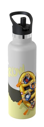 super sparrow edelstahl trinkflasche 750ml mit stroh-deckel bpa-frei, für sport und outdoor