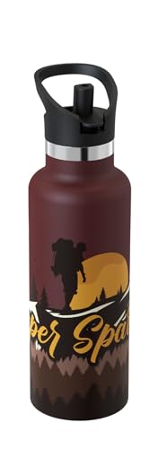 super sparrow edelstahl trinkflasche 500ml mit stroh-deckel, bpa-frei, für sport und outdoor