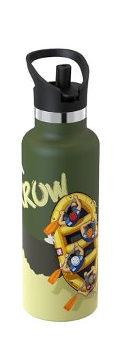 super sparrow edelstahl trinkflasche 500ml, ultraleicht mit stroh-deckel, bpa-frei