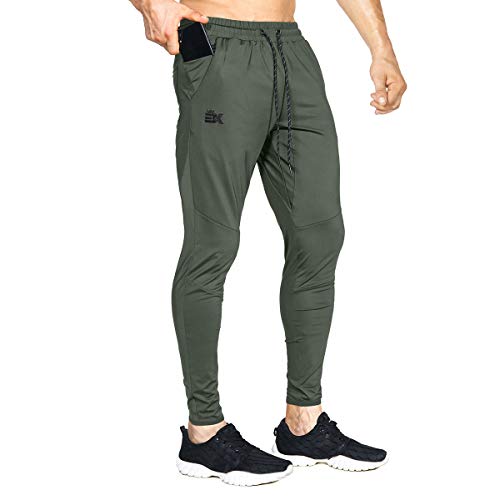 Jogginghose Herren BROKIG Slim Fit lang Fitnessstudio Sporthose mit Taschen, armeegrün, XXL