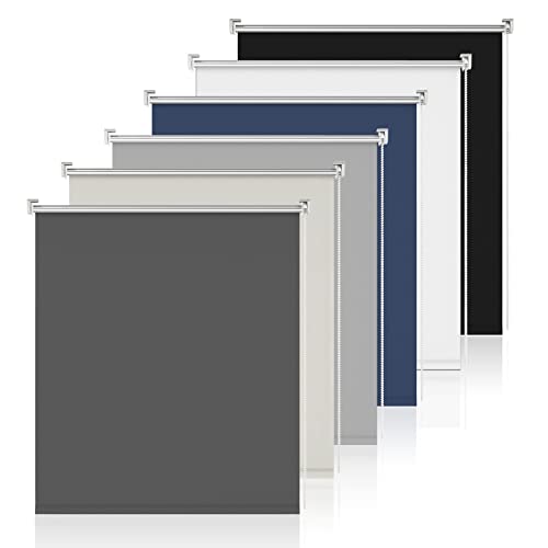 Produktbild: blackout roller blind klemmfix 50x120 cm dunkelgrau ohne bohren, lichtschutz