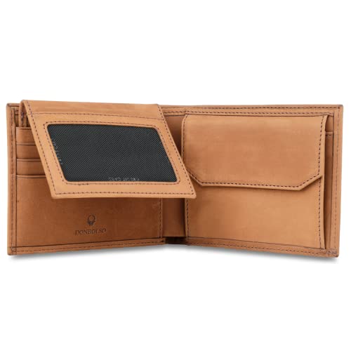 donbolso geldbörse zürich pro - 2-in-1 leder portemonnaie mit RFID schutz - vintage braun