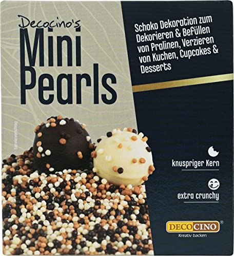 decocino mini pearls 60 g schokoperlen zum dekorieren und befüllen von pralinen kuchen cupcakes