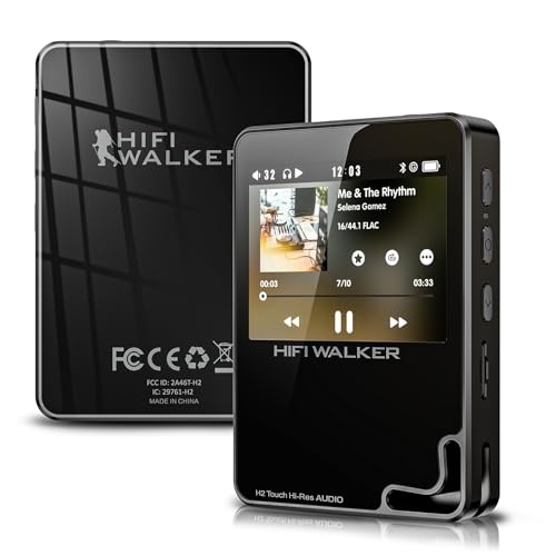 hifi walker h2 mp3 player bluetooth, 2.4 zoll touchscreen, 64gb erweiterbar auf 512gb