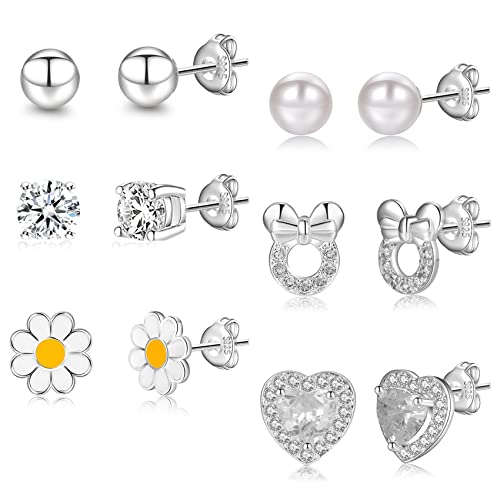 925 sterling silber ohrringe für mädchen damen hypoallergen herz hoop set rosa silber
