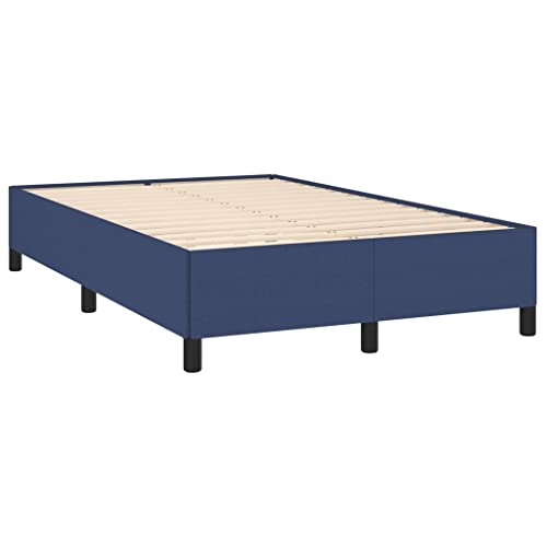 Polsterbett blau 120x200 cm, Bettgestell mit Lattenrost, Schlafzimmermöbel