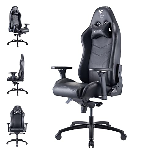 argon gaming stuhl mit atmungsaktivem pu-leder, ergonomisch, onyx black, bis 150 kg
