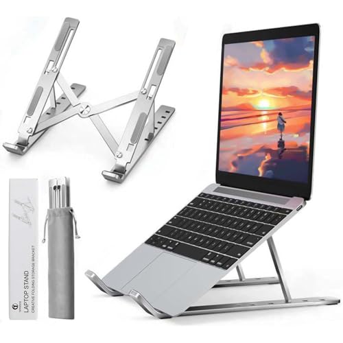Produktbild: aitodos laptop ständer, aluminiumlegierung, faltbar, 6-fach höhenverstellbar, rutschfest, leicht