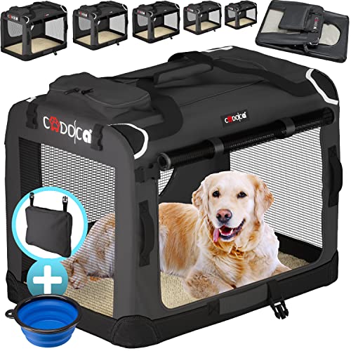 Hundebox CADOCA XXXL faltbar atmungsaktiv robust 101x70x70 cm Anthrazit