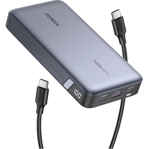 ugreen power bank 145 w 25000 mah usb c 3 ports mit digital display kompatibel mit macbook iphone galaxy dell