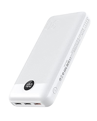 powerbank 20w pd schnelles aufladen externes ladegerät veger mit led display, weiß