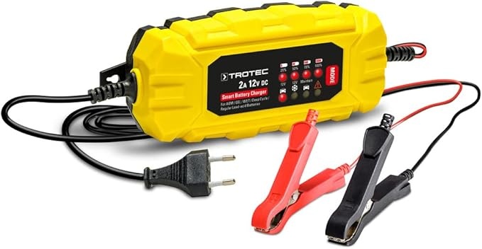 Trotec batterieladegerät 12V 4A für auto, motorrad, rollerbatterien, mikroprozessorgesteuert
