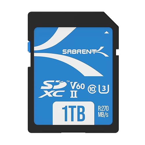 sabrent 1tb sd karte v60 sdxc uhs ii speicherkarte class 10 u3 r270mb/s w170mb/s