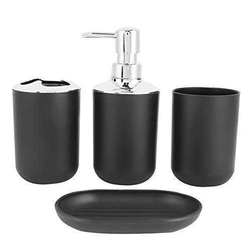 badezimmer seifenspender und zahnbürstenhalter set schwarz, badezimmer accessoires organizer