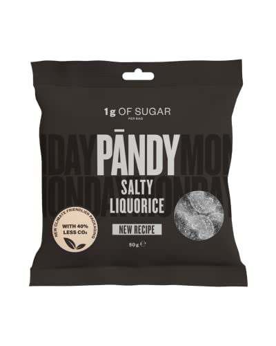 zuckerfreie süßigkeiten von pandy - fruchtgummi bonbons und salzlakritz schädel, 1 g zucker, 80 kalorien