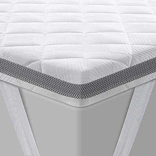 bedstory gel topper 90x200cm h3/h4 kaltschaum, 7,5 cm hoch, atmungsaktiv für betten