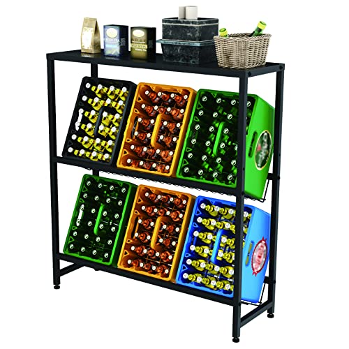 rainsworth drinks crate rack mit gestell für 6 kisten, schwarz, 33d x 103w x 113h cm
