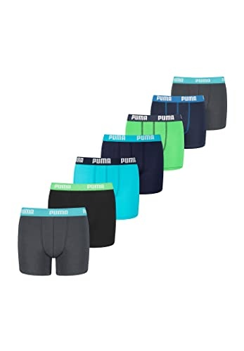 puma boxershorts jungen 7er pack unterhose unterwäsche blau grün 140