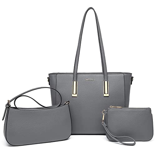 miss lulu handtasche dames shoulder bag tote bag 3-teiliges set groß henkeltasche