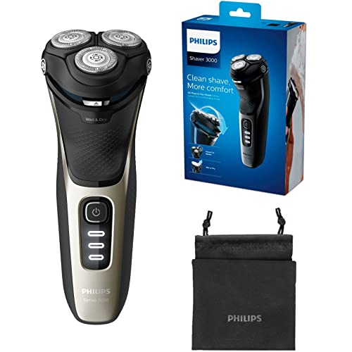 philips shaver series 3000, elektrischer rasierer nass trocknen mit trimmer, model s3230/52