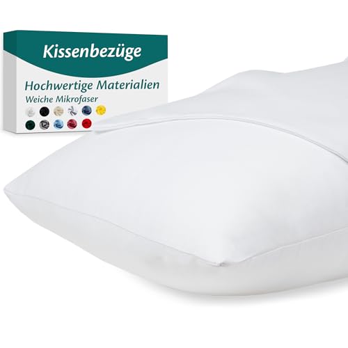 cushion covers set 2, 40 x 80 cm, microfibre, hypoallergenic, washable, super soft