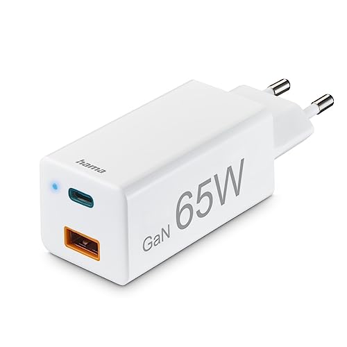 hama usb-c ladegerät 65 w, 2 port usb c und usb a, quick charge 3.0, gaN technologie