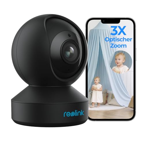 Reolink 5MP PTZ WLAN Kamera Innen, 2,4/5 GHz WiFi, 3X Zoom, 2-Wege-Audio, Schwarz
