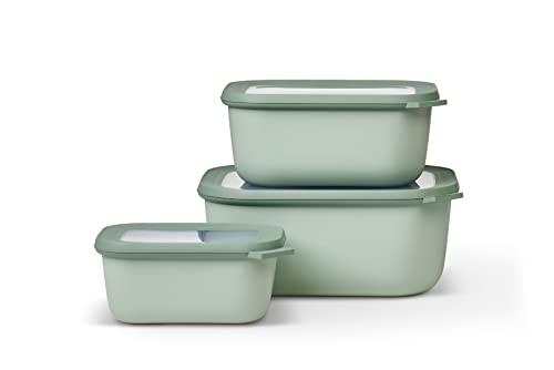 Produktbild: mepal cirqula aufbewahrungsdosen set, rechteckige multischalen 750 ml, 1500 ml, 3000 ml, nordic sage