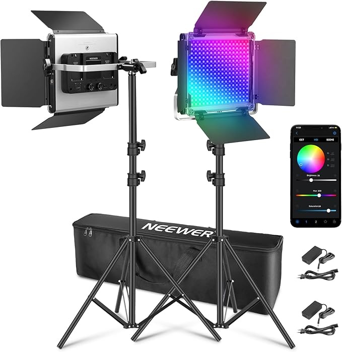 neewe 660 pro ii 50w rgb led videoleuchte panel set mit app steuerung 3200k-5600k