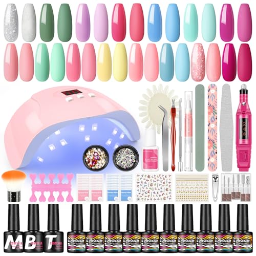 Produktbild: coscelia gel nagellack set mit uv lampe, nagelfräser, unterlack und überlack