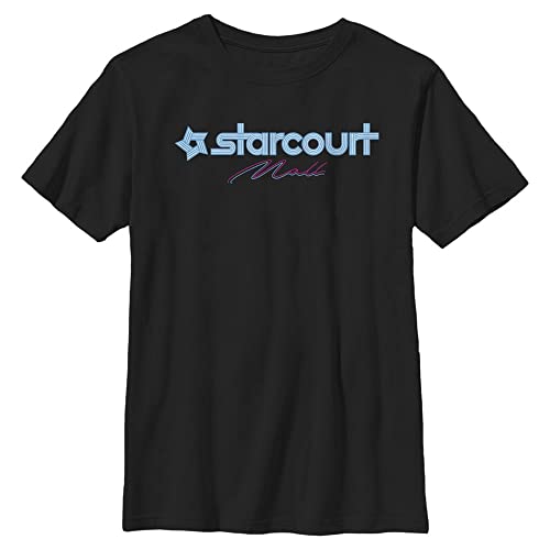 stranger things t-shirt kinder, starcourt logo, schwarz, unisex, einheitsgröße