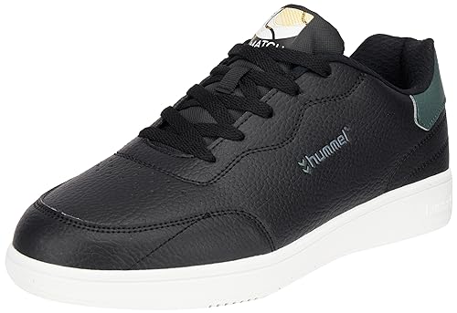 HUMMEL Unisex Match Point Sneaker, Black/Jungle Green, 36 EU