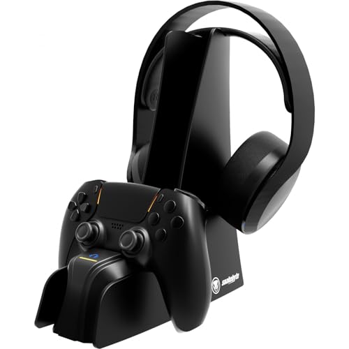 snakebyte ladestation für ps5 controller und headset, ultra-schnellladung, led-anzeige
