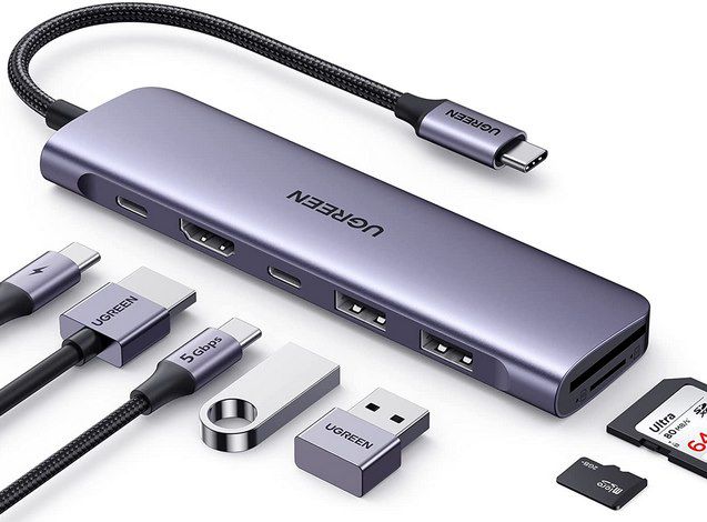 ugreen usb c hub 7in1 mit 4k hdmi und 100w pd für 13,29 euro