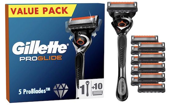 gillette proglide nassrasierer mit 10 rasierklingen ab 27,35 euro statt 35 euro