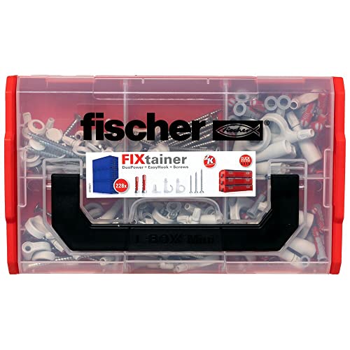 fischer fixTainer DuoPower Set Haken, Dübel, Schrauben, 228 Teile