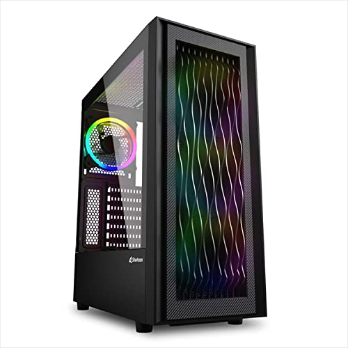 Produktbild: sharkoon rgb wave gehäuse atx midi-tower 4x 120mm rgb-lüfter usb-c glas bis 33,5cm