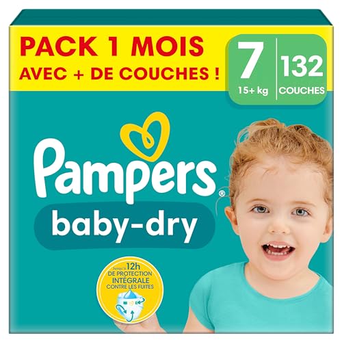 pampers windeln größe 7, 132 stück, 15kg+ baby-dry, 100% auslaufschutz nacht