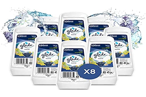 glade duftgel lufterfrischer marine 8er pack 150 g für frische in räumen und schränken