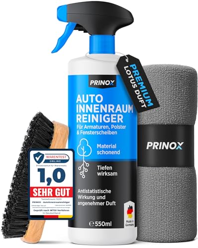 prinox auto innenraum reiniger set 500ml, cockpitpflege für plastik, leder, polster