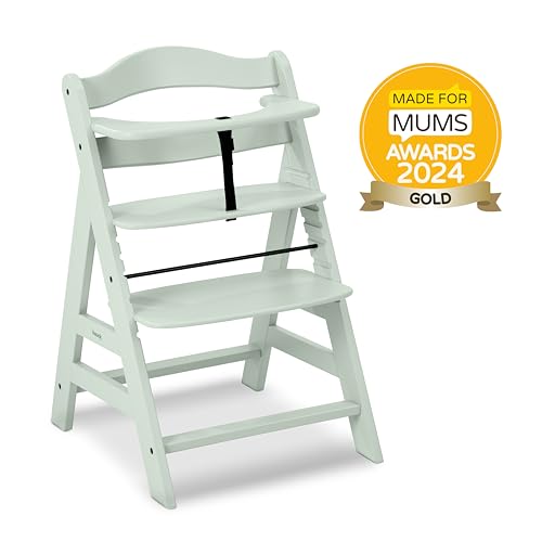 hauck Alpha+ Hochstuhl Kinderstuhl aus Buche für Kinder ab 6 Monaten bis 90 kg, 5 Punkt Gurt