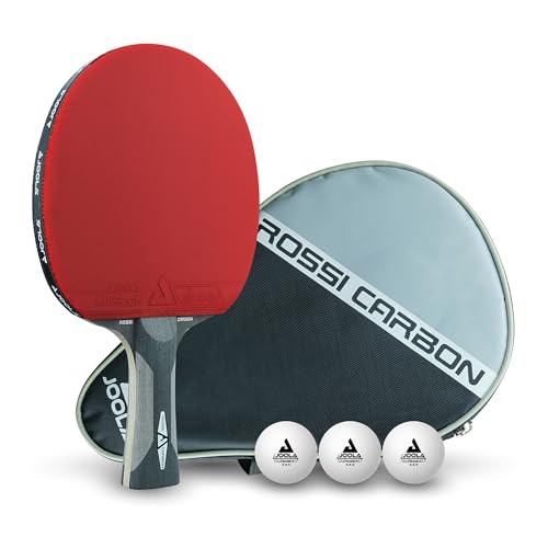 JOOLA Rosskopf Carbon Tischtennisschläger ITTF, inkl. Hülle & 3 Bälle, 29,5 cm
