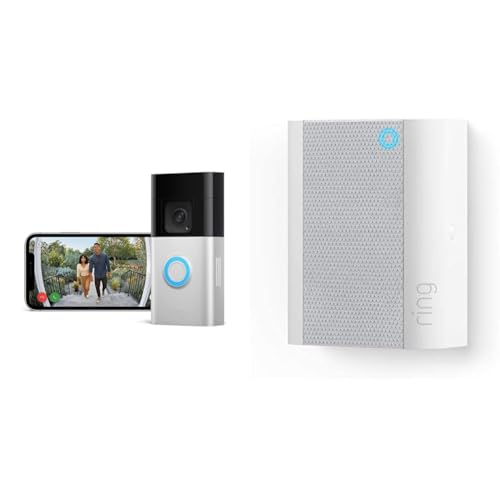ring akku videoklingel plus mit chime, 1536p hd-video, selbstinstallation, akkupack