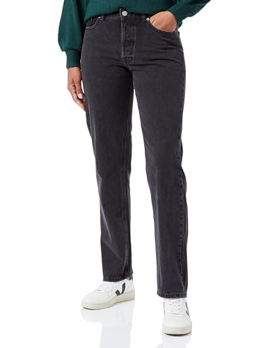 jack & jones jeans damen jxseoul straight mw black denim 24w/32l